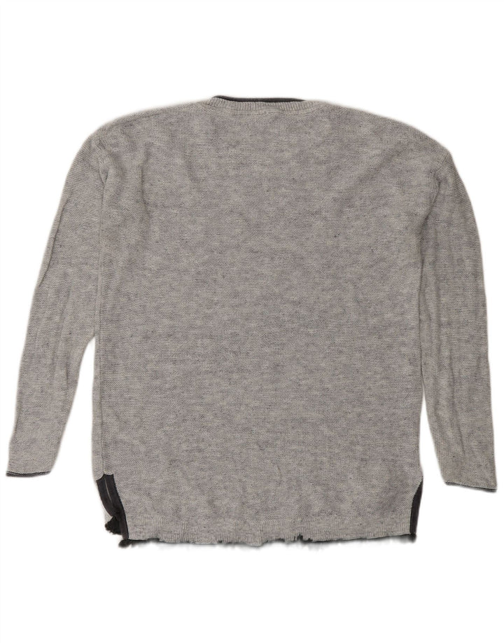 White Stuff Pull long à col bateau pour femme UK 10 Petit Gris