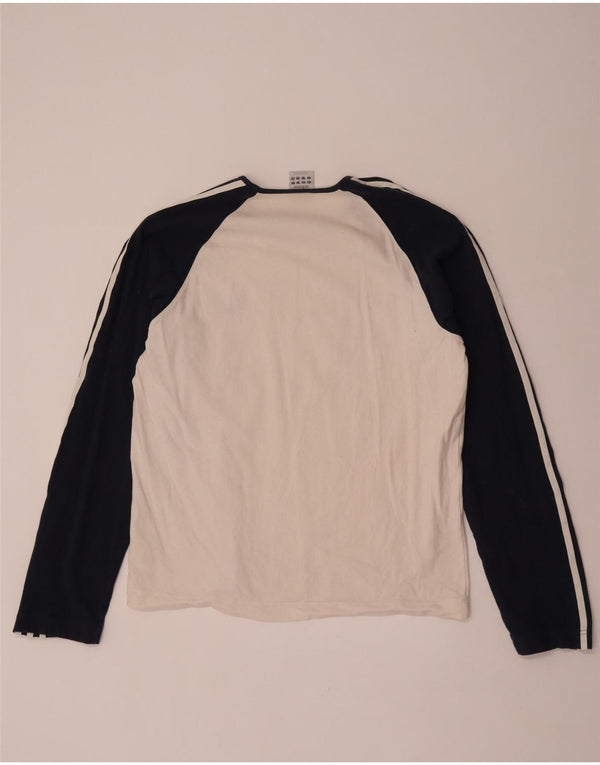 Adidas Haut à manches longues XL en coton color block blanc pour homme