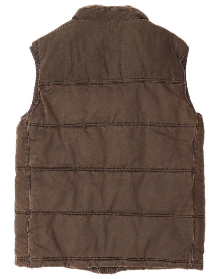 FAT FACE Gilet rembourré pour homme UK 36 Small Marron Coton
