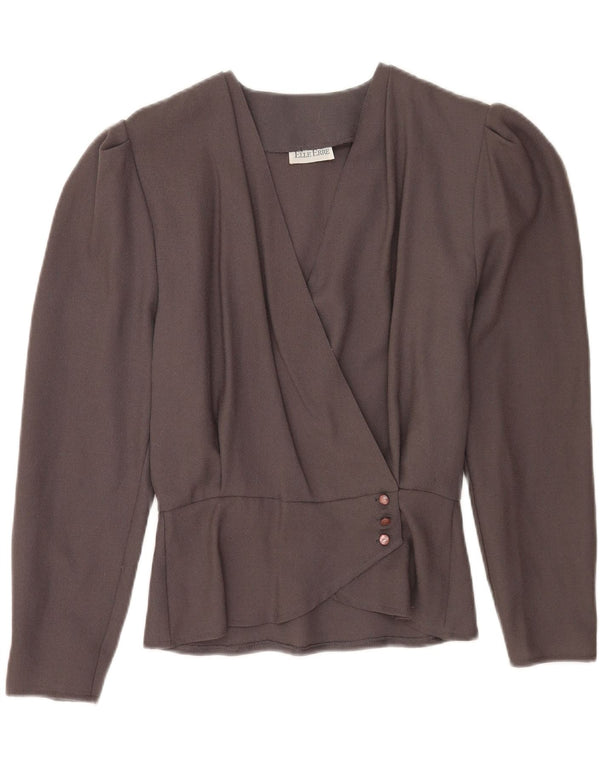 Elle Erre Womens Loose Fit Cardigan Top UK 10 Petit Gris Laine Vierge