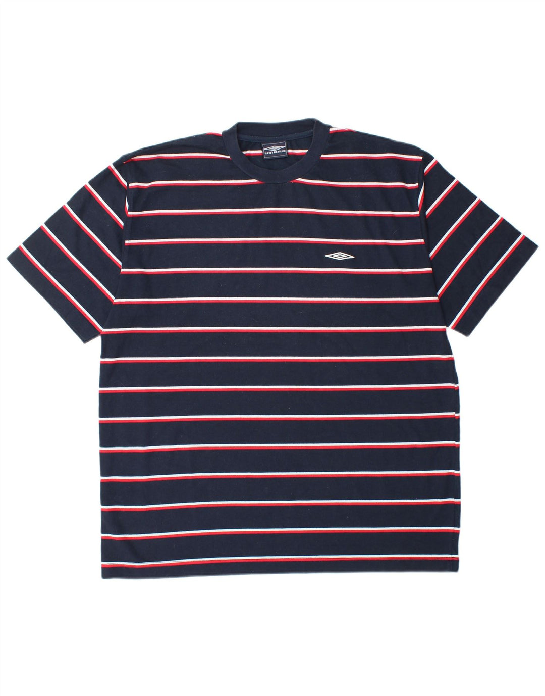 Umbro T-Shirt Homme Top XL Bleu Marine Rayé Polyester