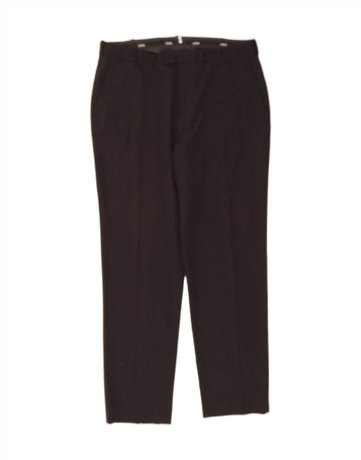 IZOD Mens Straight Suit Trousers W36 L32 Black Polyester Vintage Izod and Second-Hand Izod from Messina Hembry 