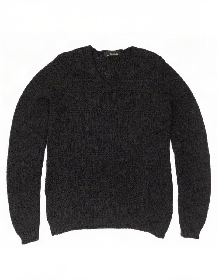 Zara Homme Pull Col V Acrylique Noir Moyen