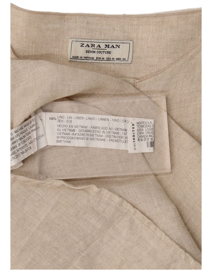 Chemise Pull Zara Homme Lin Beige Moyen