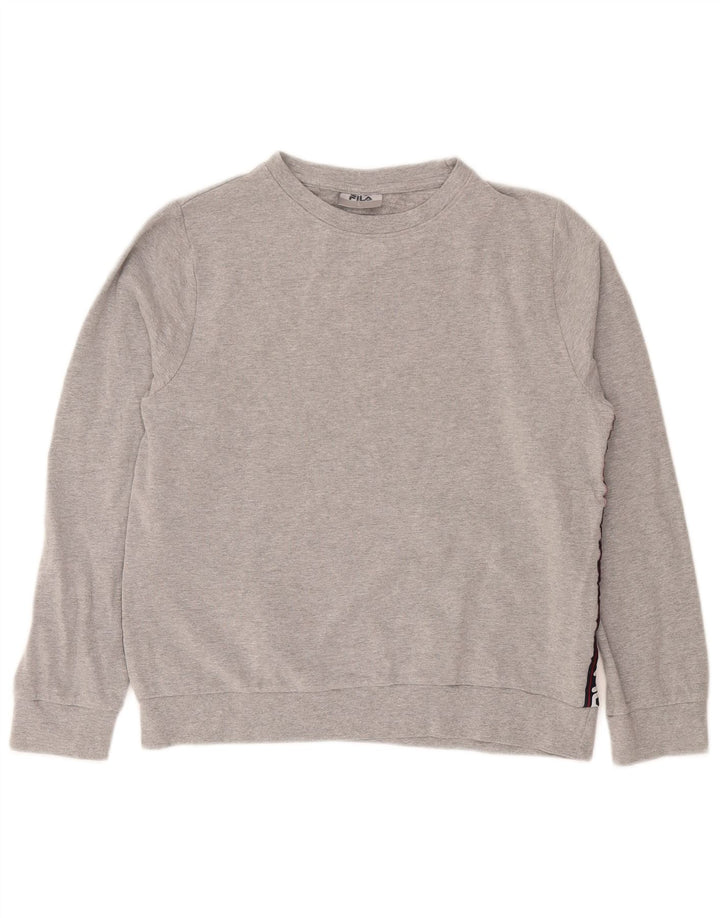 Fila Sweat-shirt graphique pour femme UK 16 Large Gris Coton