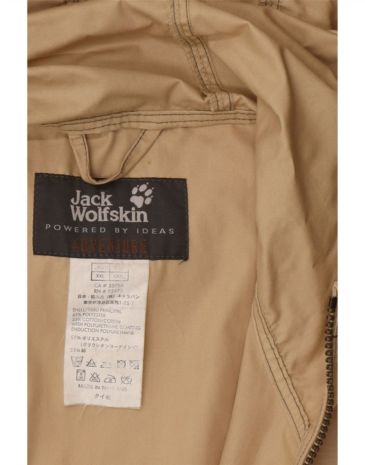 Jack Wolfskin Veste Anorak à capuche pour homme UK 44 2XL Beige Polyester