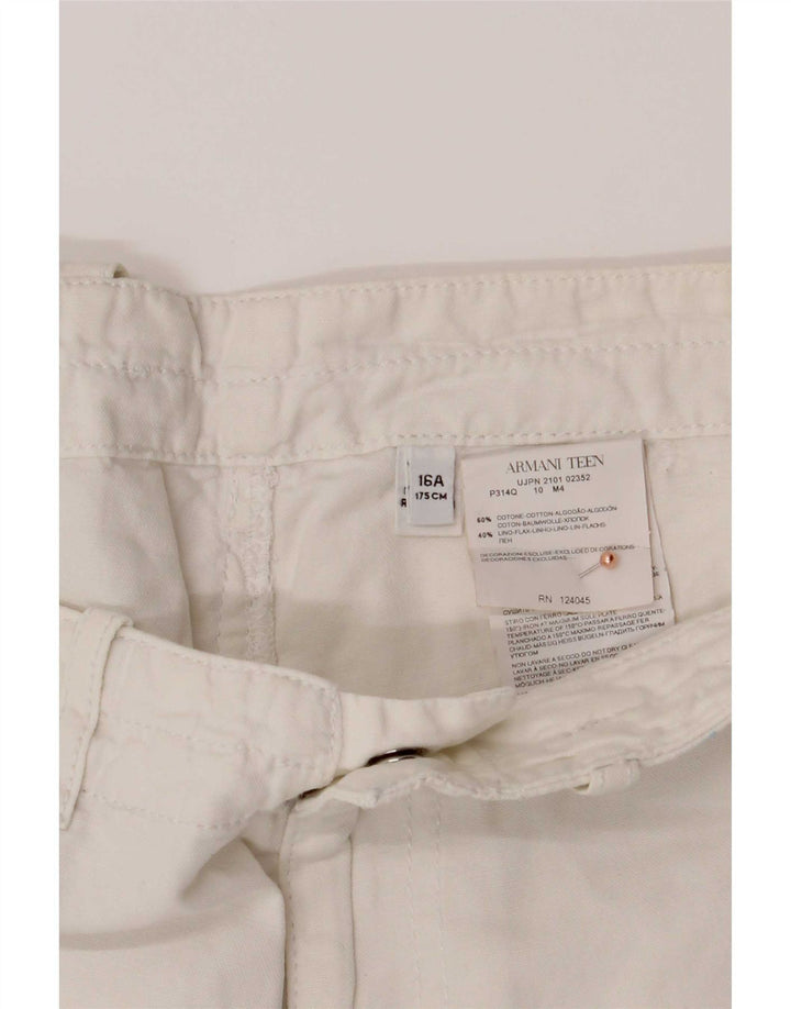 Armani Short Chino Garçon 15-16 ans W32 Coton Blanc