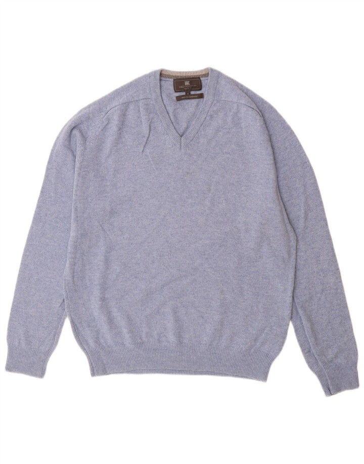 Marks & Spencer Pull Regular Fit Col V Homme Bleu Moyen