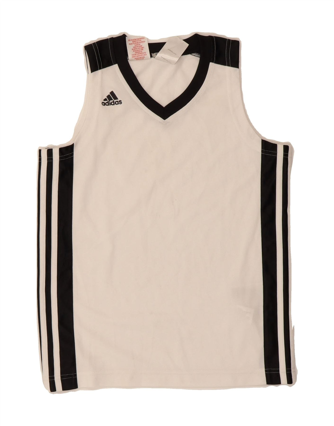 ADIDAS Boys Clima 365 Vest Top 9-10 Years White Colourblock Polyester Vintage Adidas and Second-Hand Adidas from Messina Hembry 