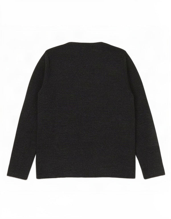 Zara Pull col V pour femme UK 14 Large Acrylique moucheté gris