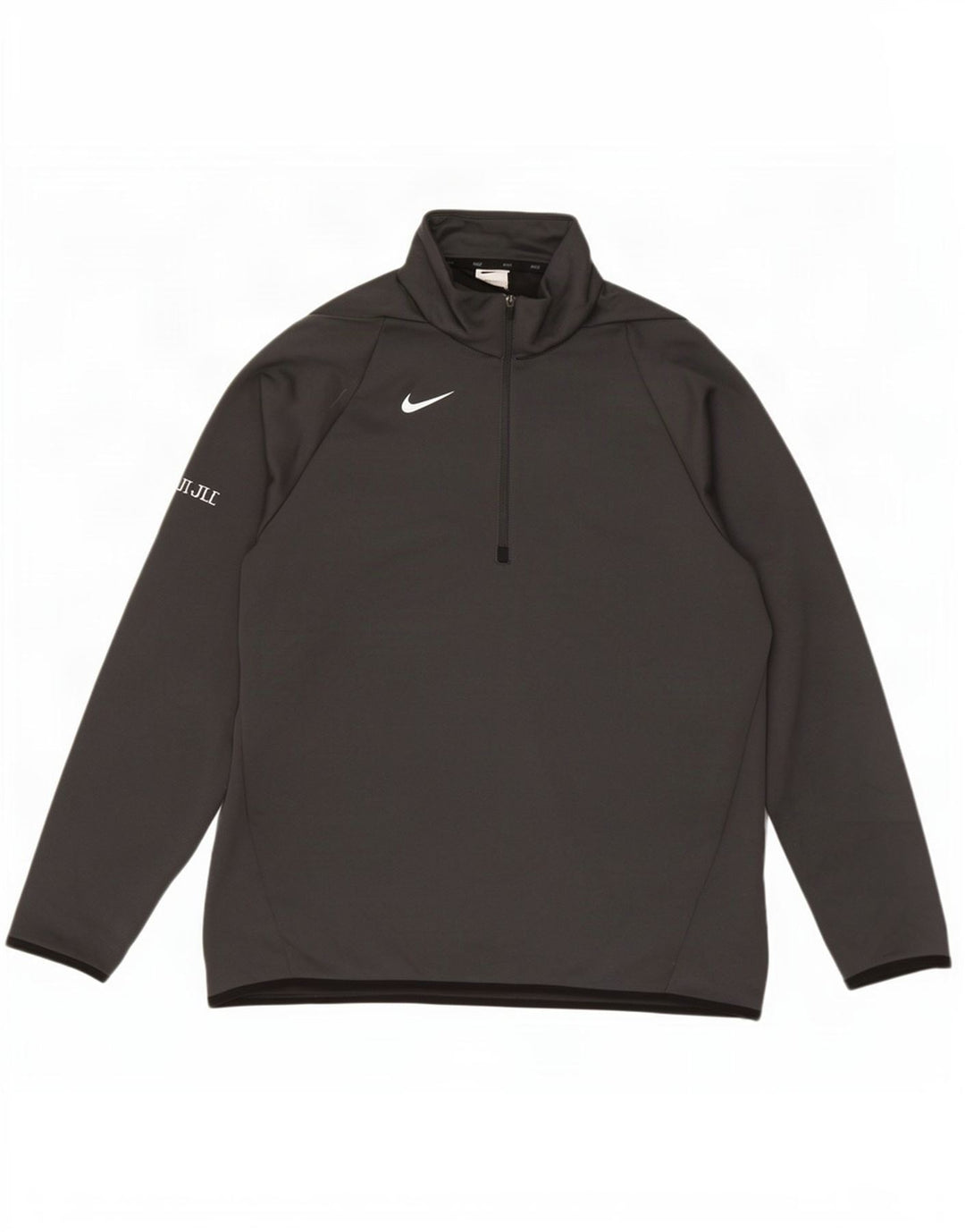 Nike Hommes Dri Fit Zip Neck Pull Survêtement Haut Large Gris Polyester