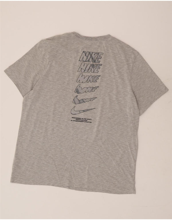 Nike Hommes Dri Fit Graphic T-Shirt Top XL Gris Coton