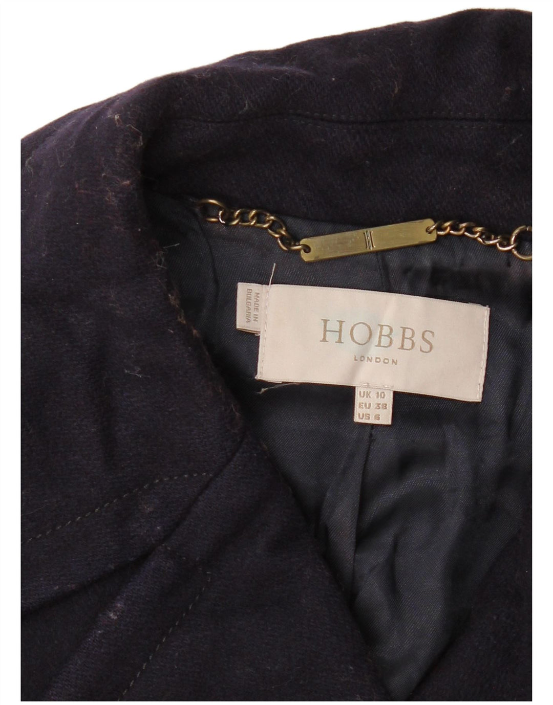 Hobbs Manteau croisé pour femme UK 10 Small Bleu marine