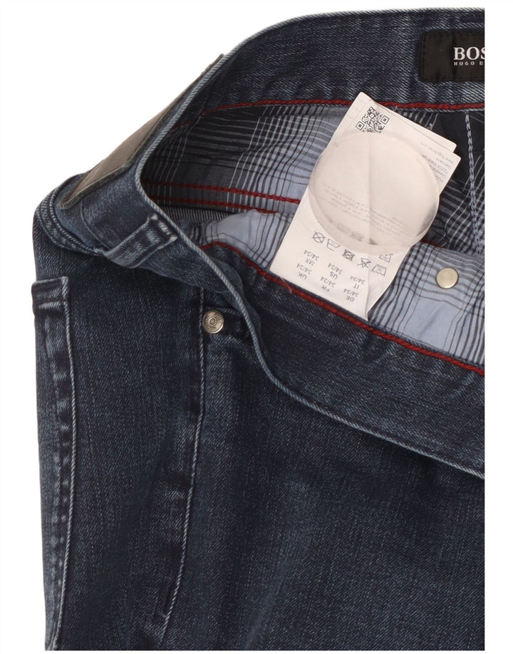 HUGO BOSS Jean Droit Homme W34 L34 Bleu Marine Coton