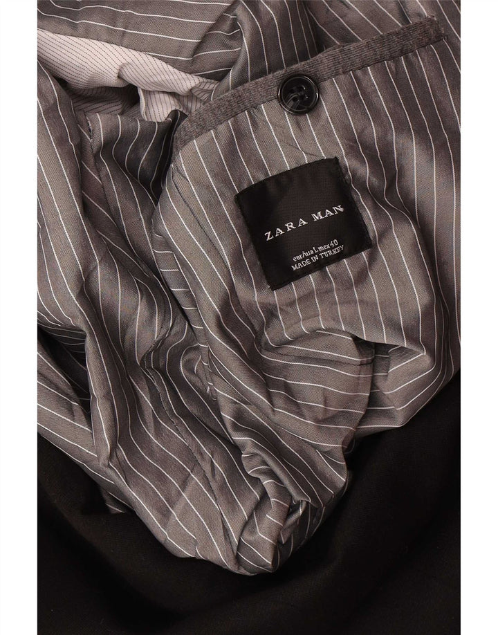 Zara Veste blazer à 1 bouton pour homme UK 40 Large Noir