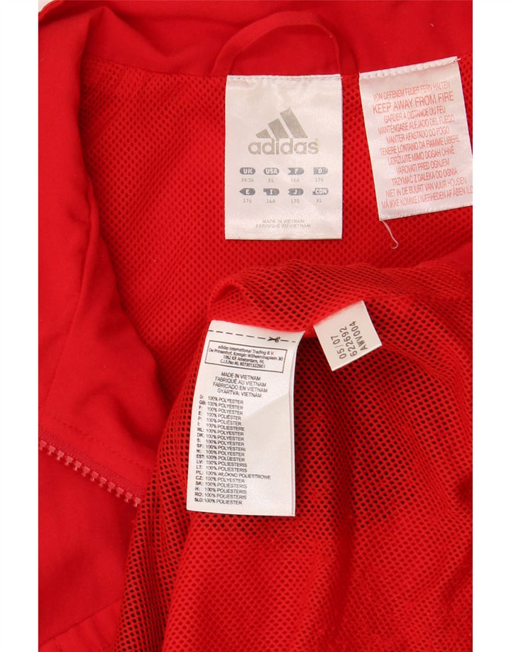 Adidas Veste de Survêtement Garçon 15-16 ans Rouge Colorblock Polyester