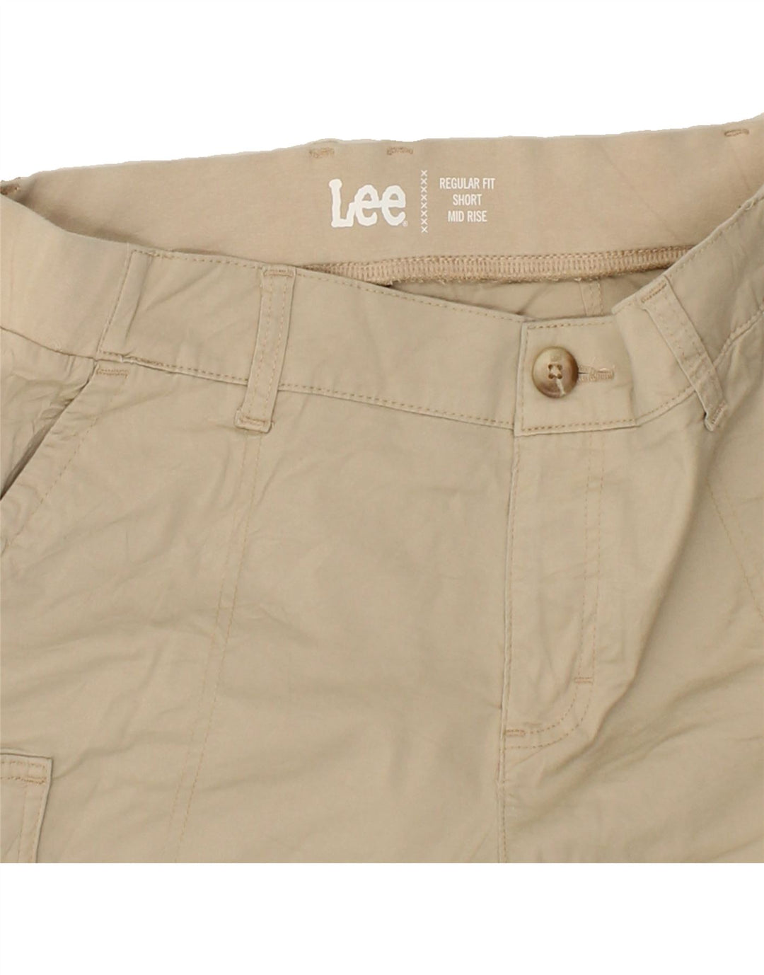 LEE Womens Mid Rise Regular Fit Cargo Shorts W30 Medium Beige Vintage Lee and Second-Hand Lee from Messina Hembry 