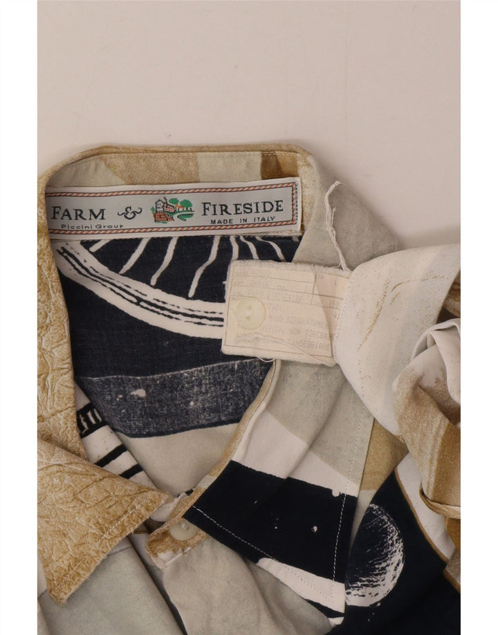 Chemise à manches courtes homme vintage grand patchwork multicolore viscose