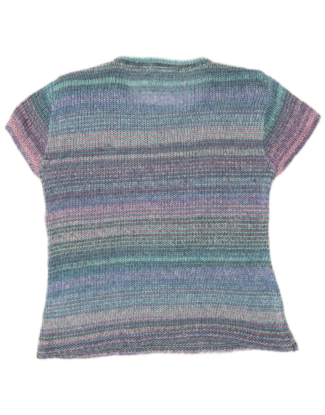 vintage Womens Crew Neck Jumper Pull IT 42 Moyen Multicolore Rayé