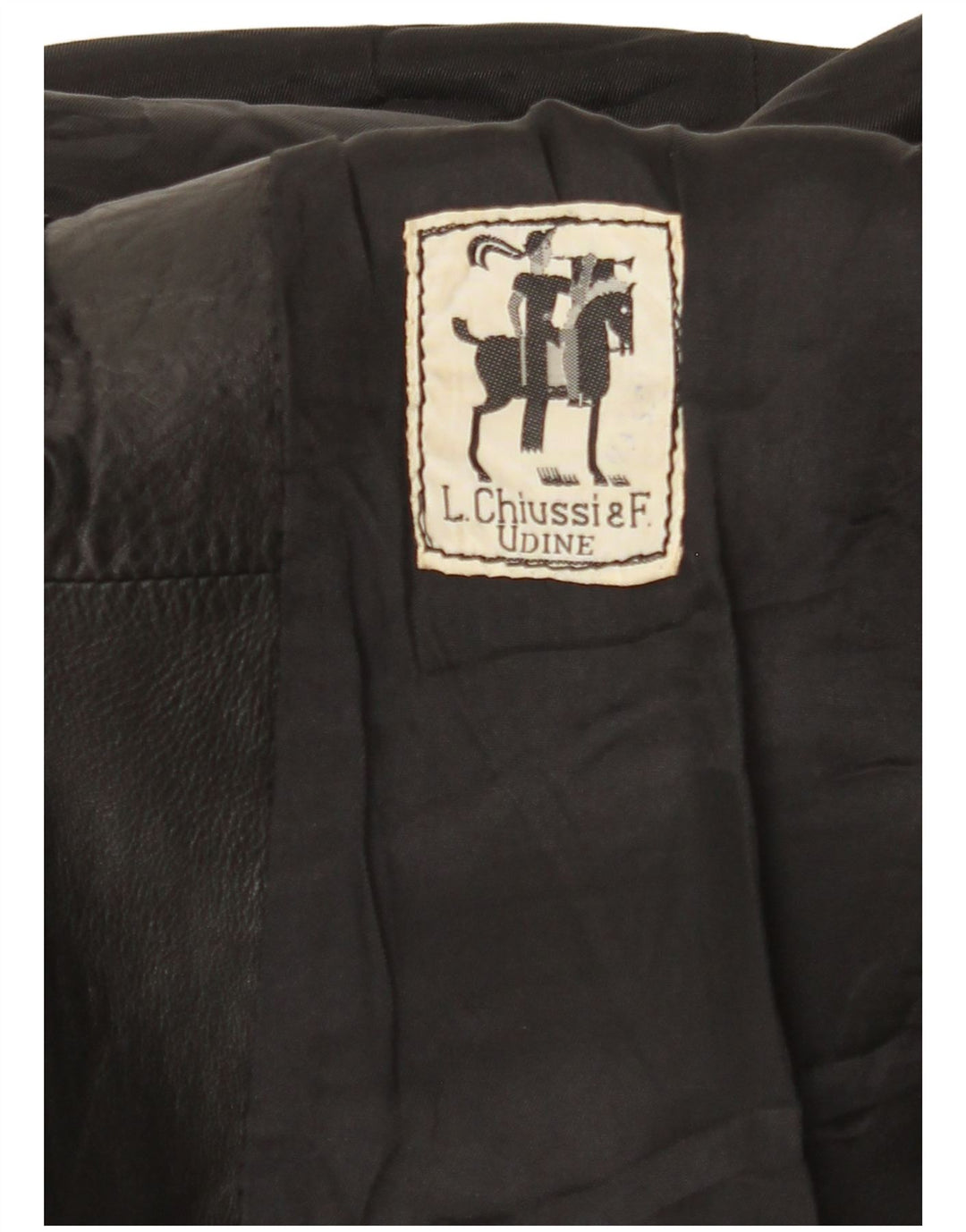 manteau en cuir femme vintage UK 10 Petit Noir