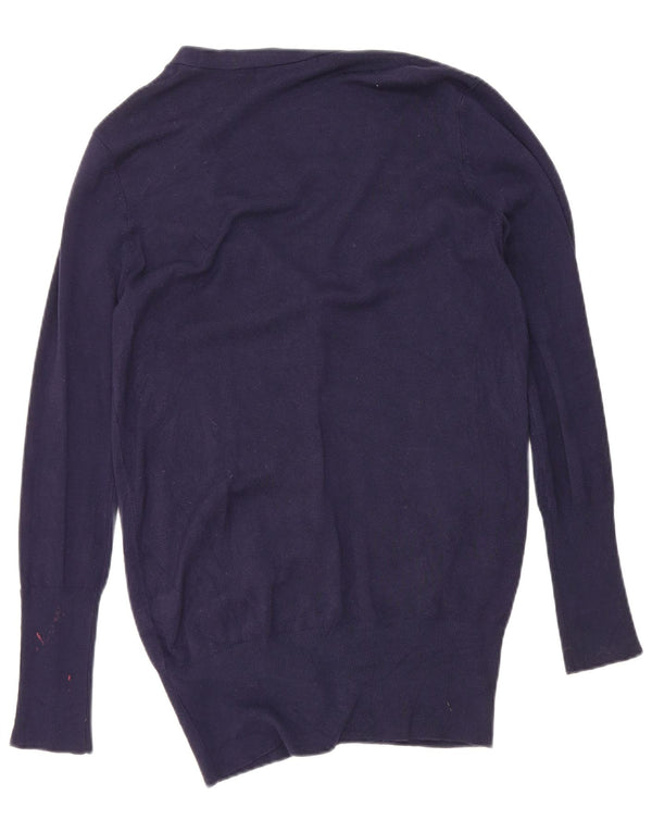 Zara Womens Cardigan Sweater UK 16 Large Rayonne Bleu Marine