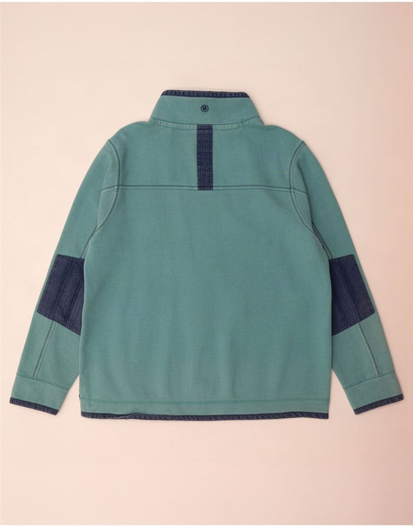 Fat Face Sweat-shirt col zippé pour homme XL en coton color block turquoise