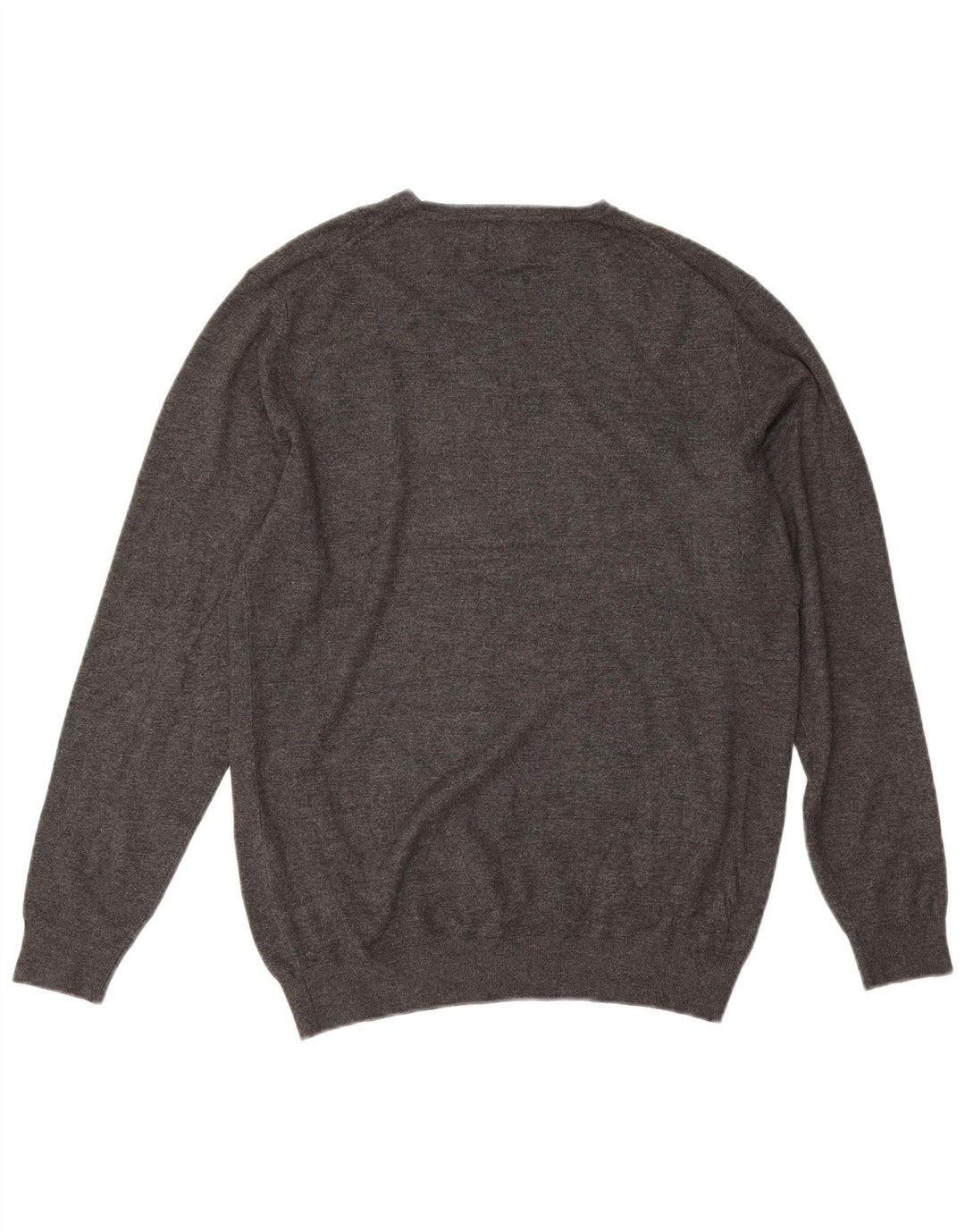 Zara Pull Col V Homme Gris Moyen Viscose