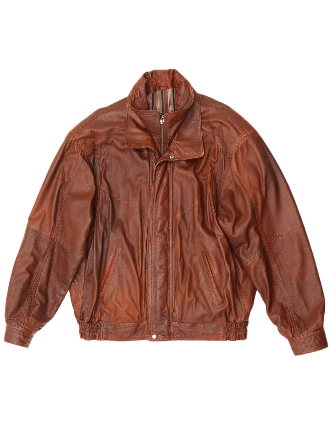 Mondial Veste en cuir coupe ample pour homme UK 38 Marron moyen