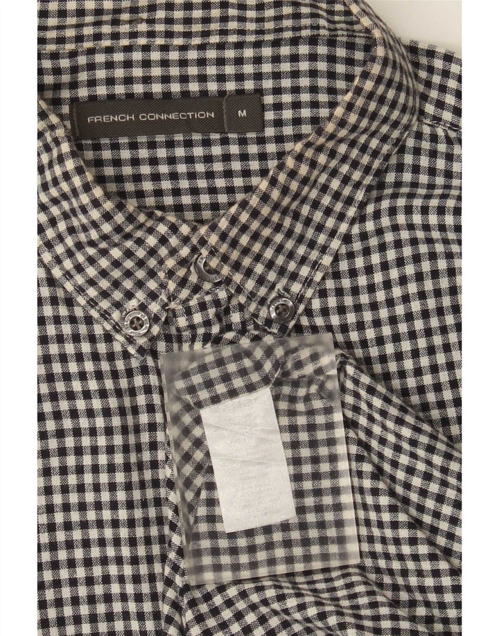 French Connection Chemise Homme Coton Vichy Noir Moyen