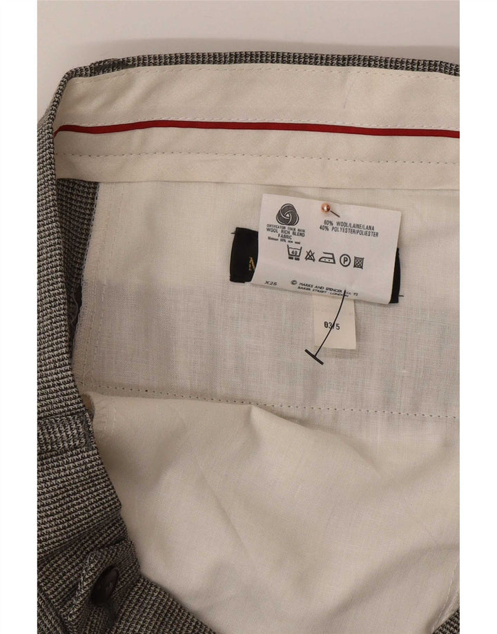 Marks & Spencer Pantalon décontracté pour homme W34 L31 en laine pied-de-poule noire