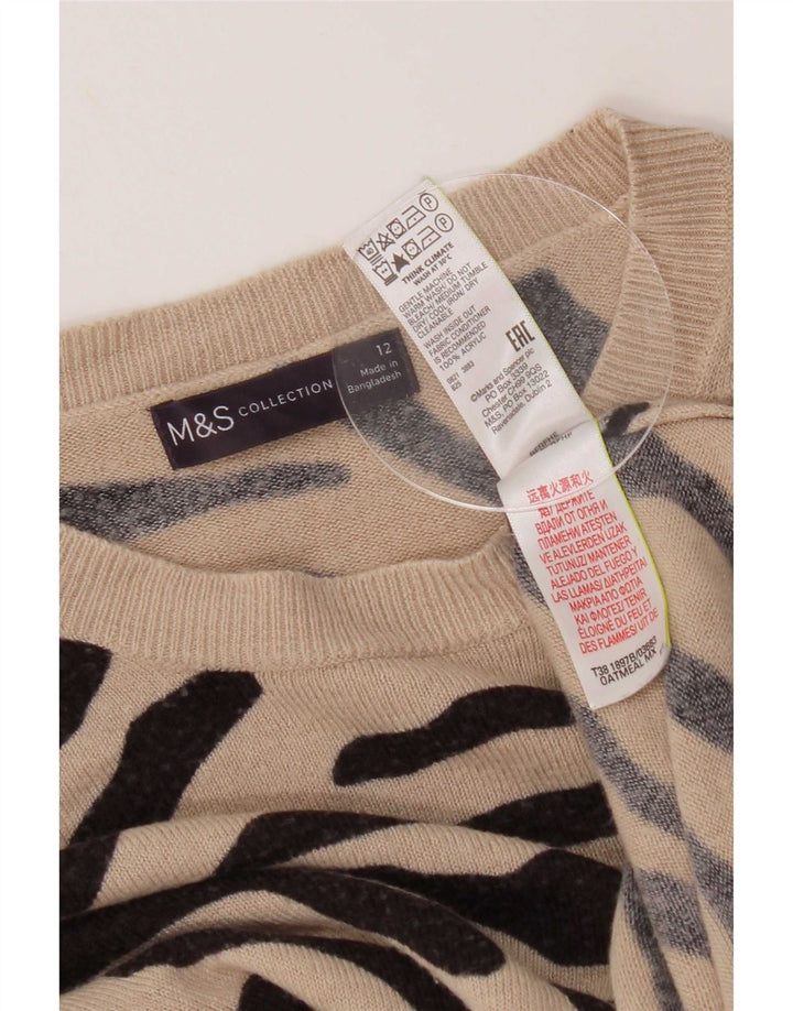 Marks & Spencer Pull col bateau pour femme UK 12 Beige moyen