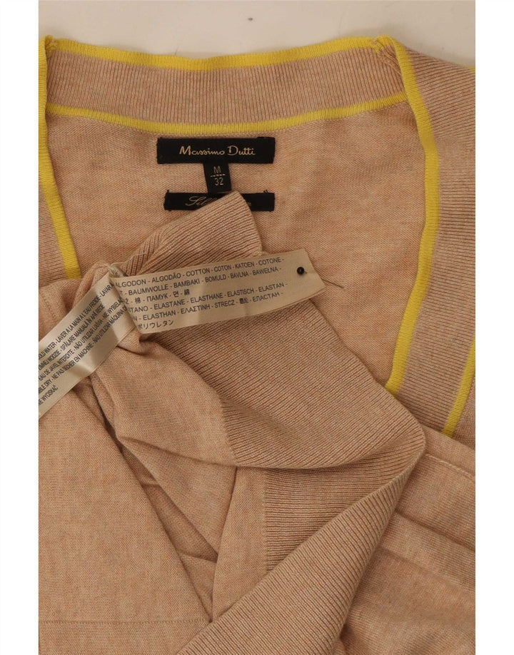 Massimo Dutti Cardigan pour femme en coton moucheté beige moyen UK 12