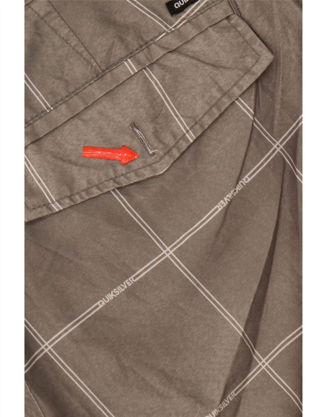 Quiksilver Short Chino Homme W34 Large Gris Carreaux Polyester
