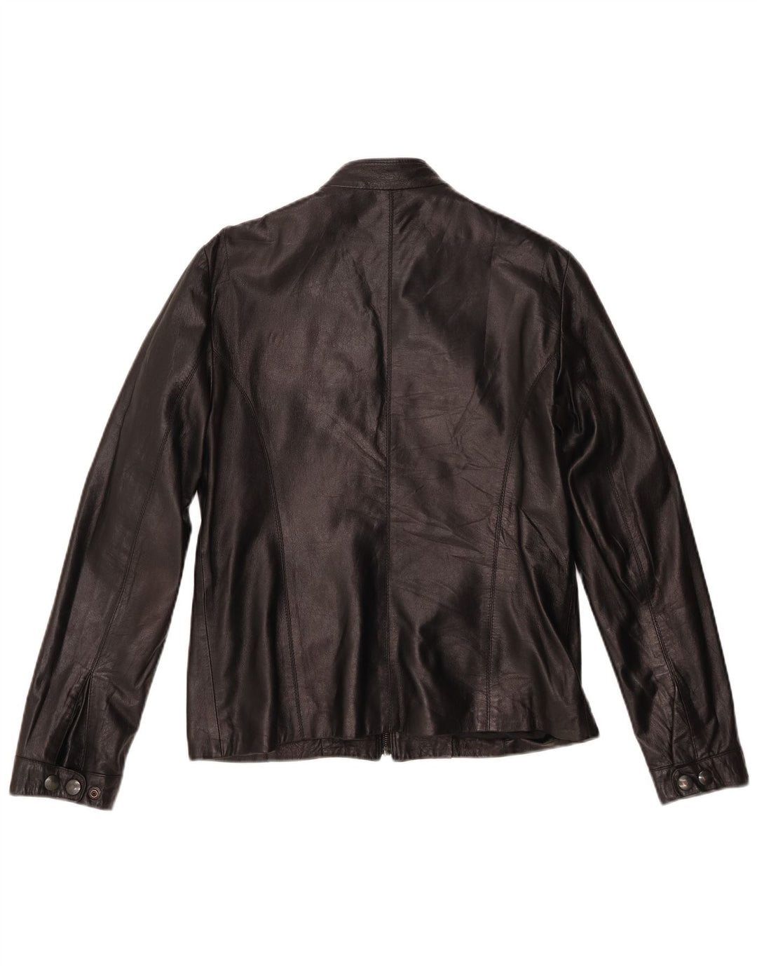 veste en cuir femme vintage IT 46 Grand cuir noir