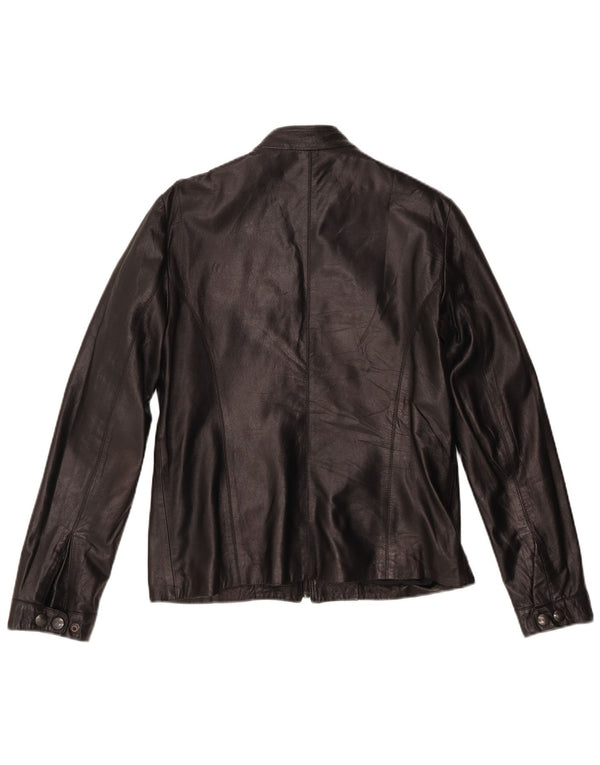 Vintage Womens Leather Jacket IT 46 Large Black Leather