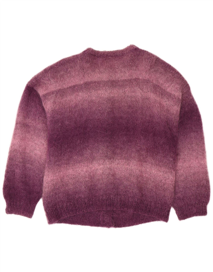 VINTAGE Femmes Loose Fit Cardigan Pull UK 18 XL Violet Colorblock