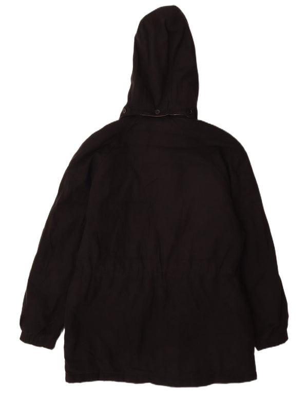 London Fog Manteau coupe-vent à capuche pour femme UK 10 Petit Noir Polyester