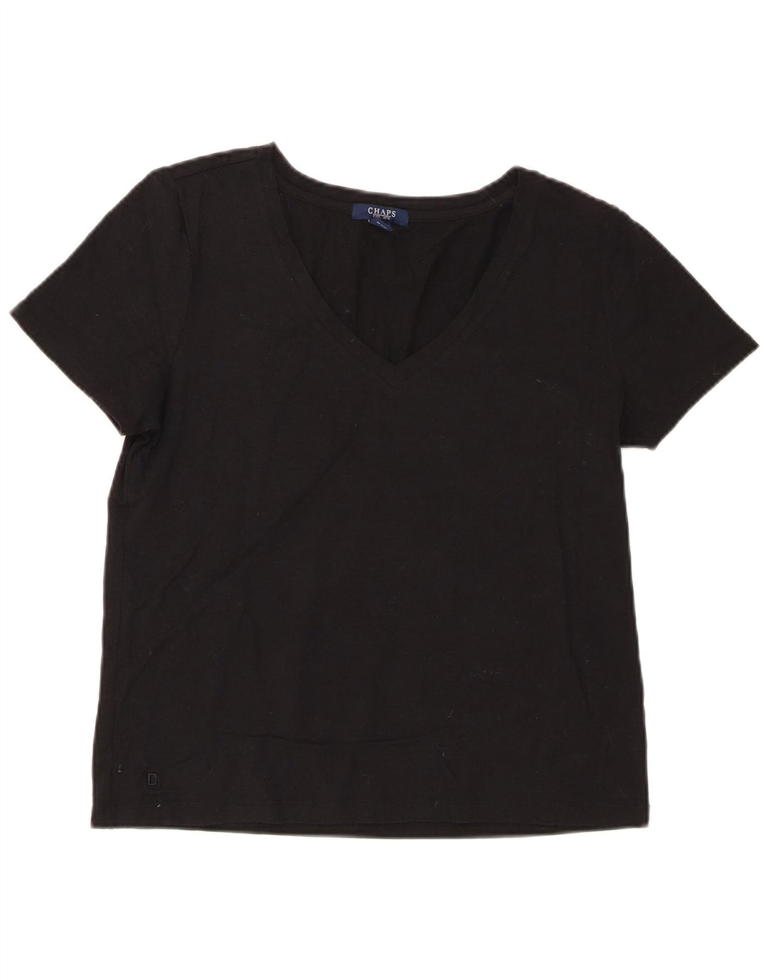 Chaps T-Shirt Femme Top UK 14 Large Noir Coton