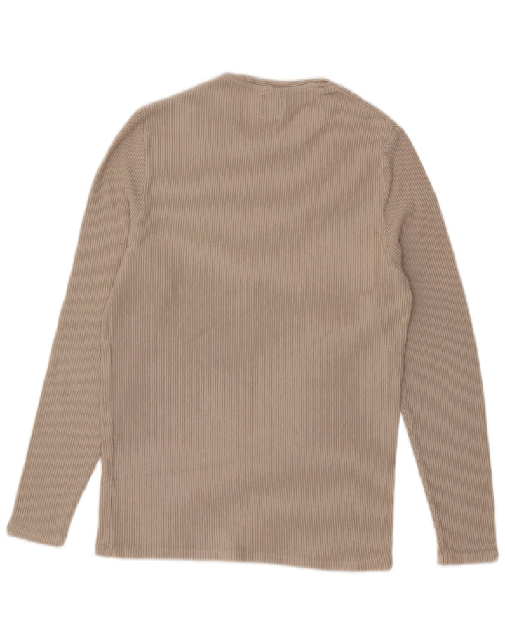 Zara Homme Top Manches Longues Coton Beige Moyen