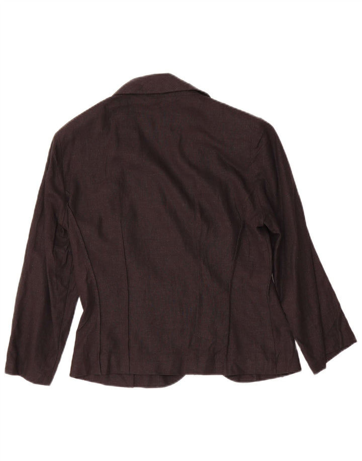 Marks & Spencer Veste blazer à manches 3/4 pour femme UK 8 Petit lin noir