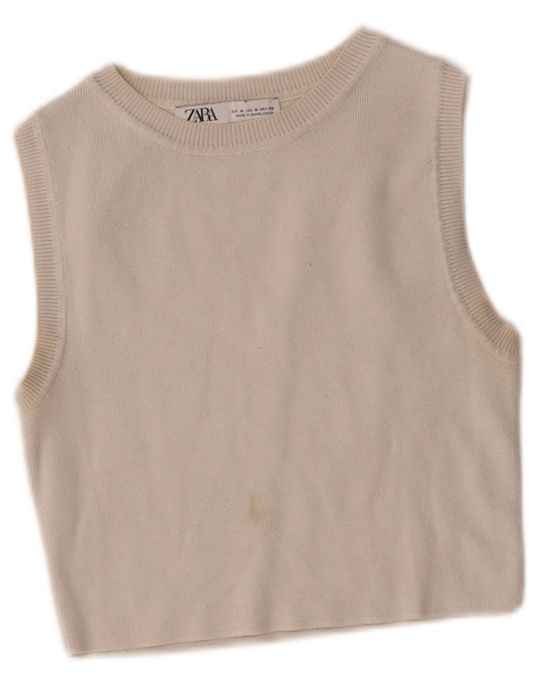 Zara Femme Crop Débardeur UK 12 Medium Off White