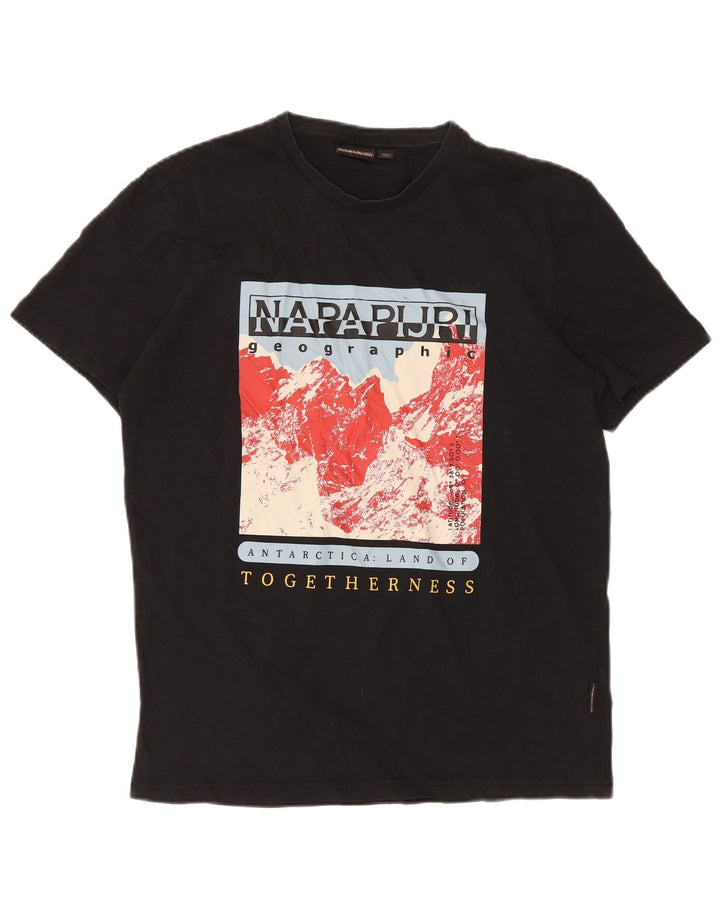 Napapijri T-Shirt Graphique Homme Noir Moyen Coton