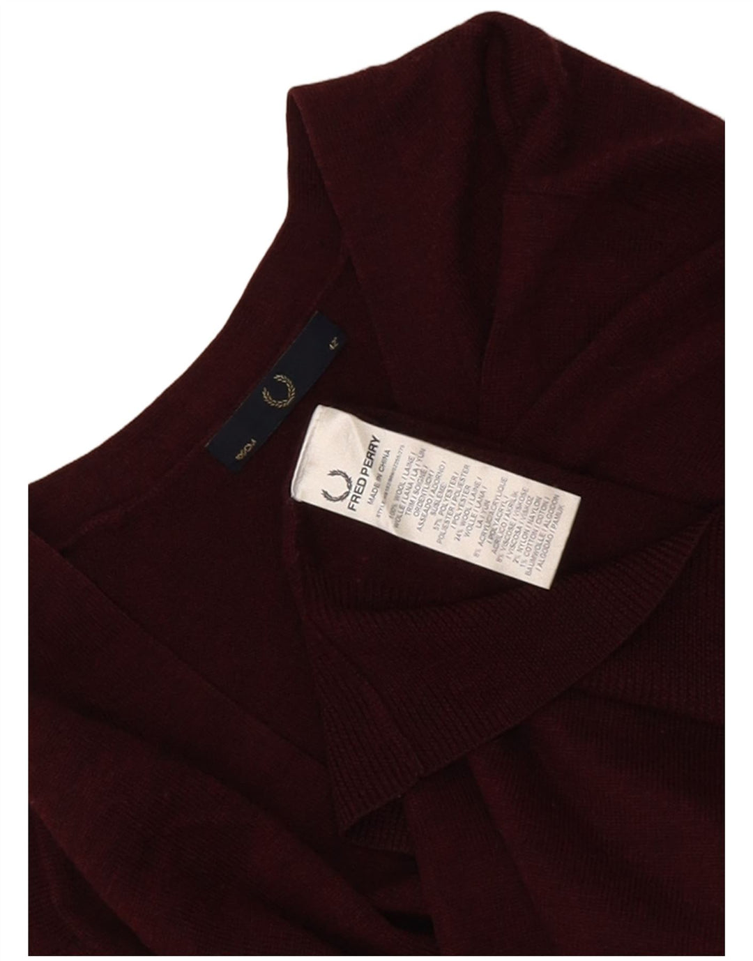 Fred Perry Cardigan pour homme en laine bordeaux moyen