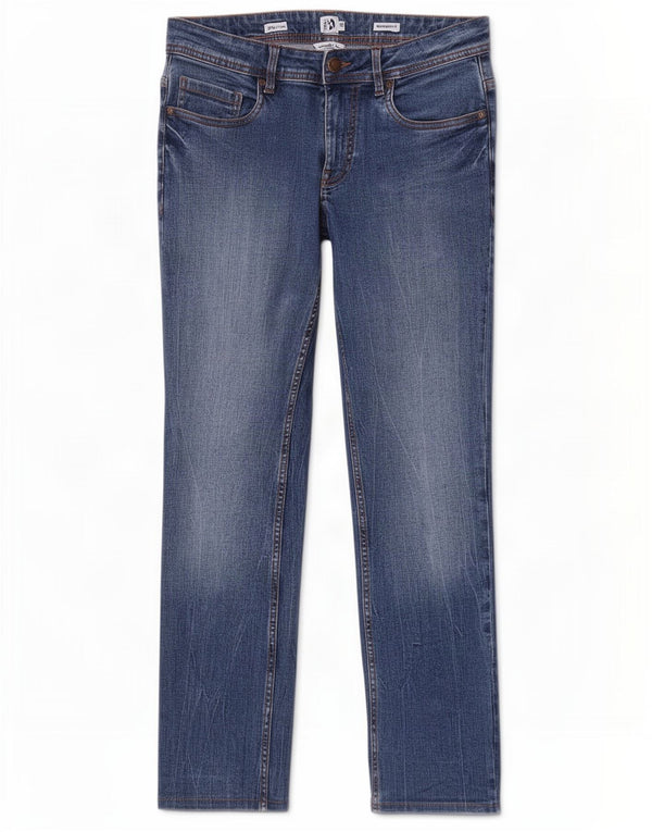 Dack's Jean droit coupe droite pour homme IT 46 Small W30 L30 Bleu Coton