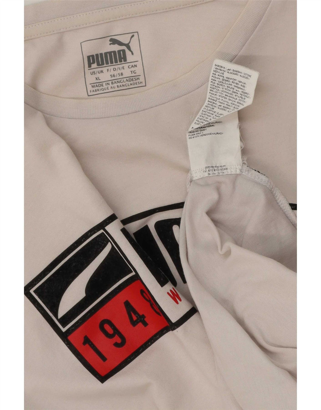 Puma T-Shirt Graphique Top XL Homme Blanc Coton