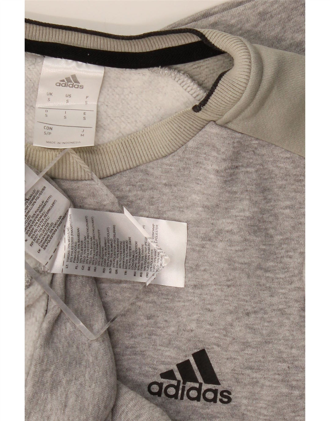 Adidas Sweat-shirt pour homme en coton color block Gris Taille S