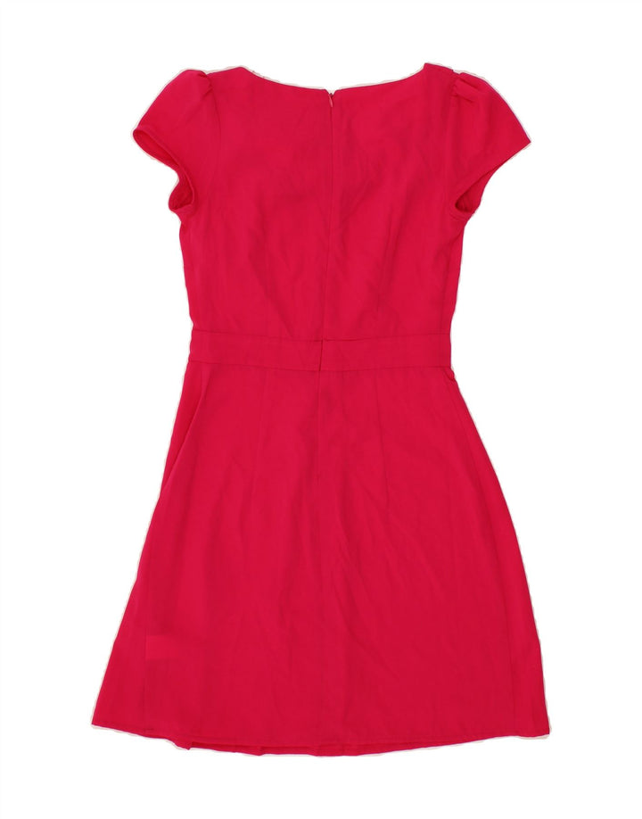 VINTAGE Womens Ruffle Front A-Line Dress UK 8 Small Pink Polyester Vintage Vintage and Second-Hand Vintage from Messina Hembry 