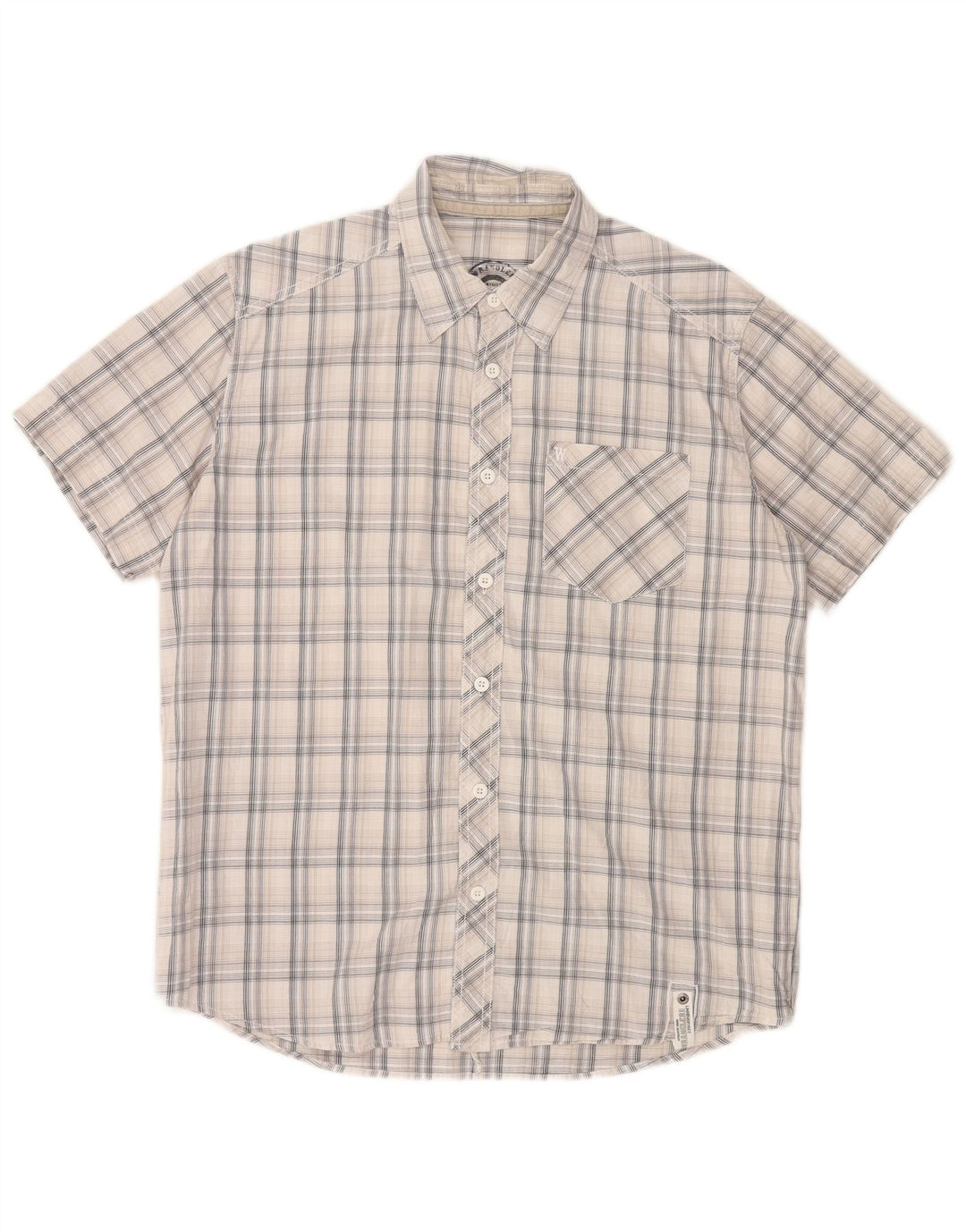 Wrangler Chemise à manches courtes pour homme en coton à carreaux blancs moyens