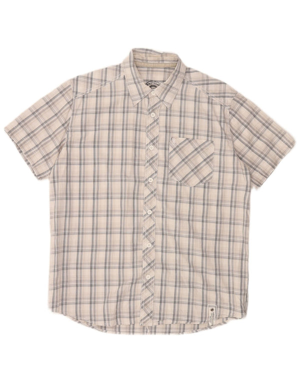Wrangler Chemise à manches courtes pour homme en coton à carreaux blancs moyens
