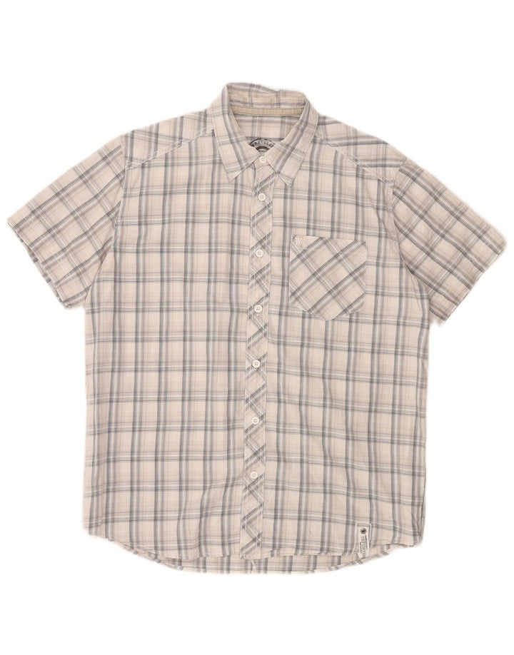 Wrangler Chemise à manches courtes pour homme en coton à carreaux blancs moyens